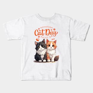 Funny Sayings International Cat Day 8 August Kids T-Shirt